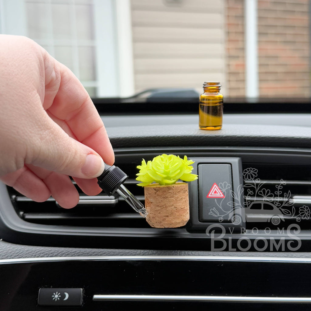 Bright Green Succulent Vent Clip Car Air Freshener -Reusable