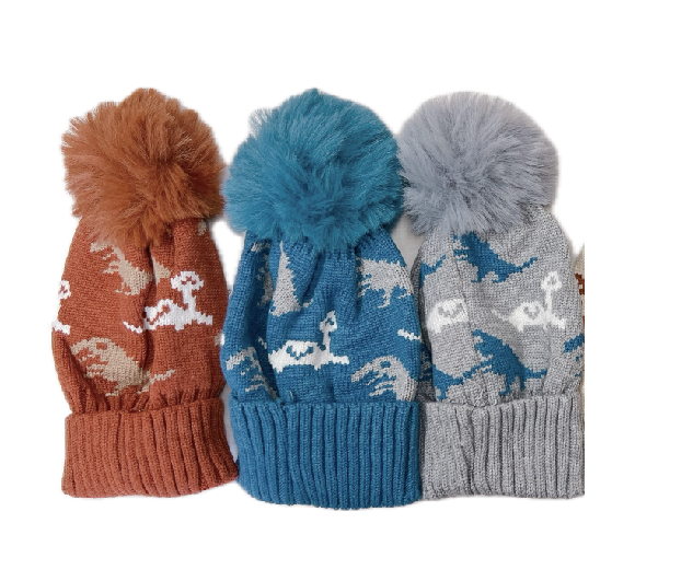 Dinosaur kid's knitted hat