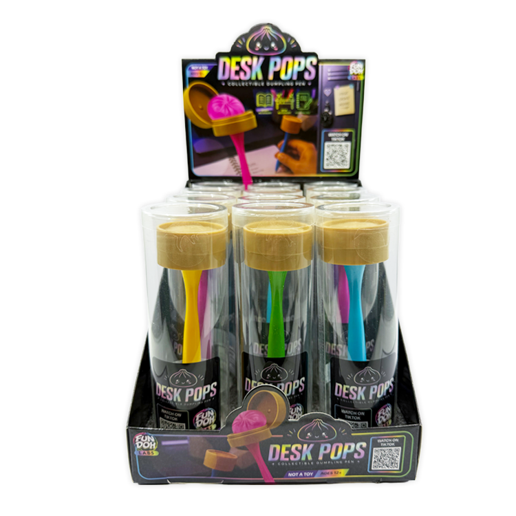 Fun Doh Squishy Dumpling Pen Desk Pop Variety - 12/Display
