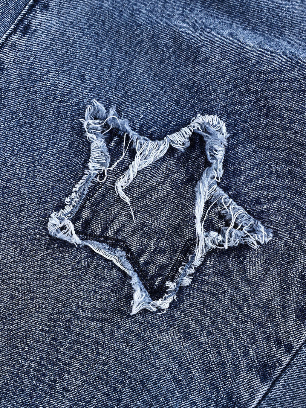 Autumn wash star patches wide-leg jeans