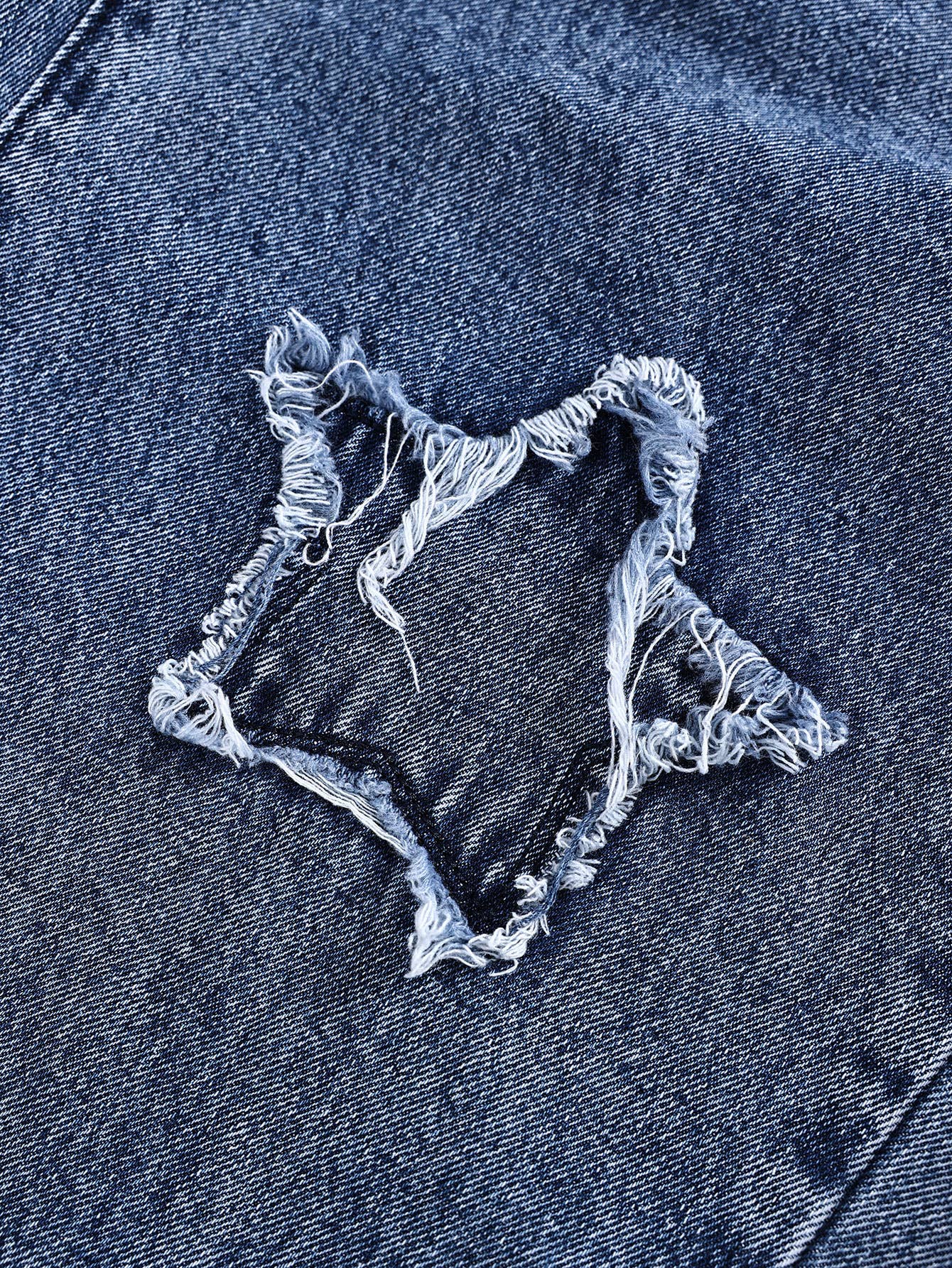 Autumn wash star patches wide-leg jeans