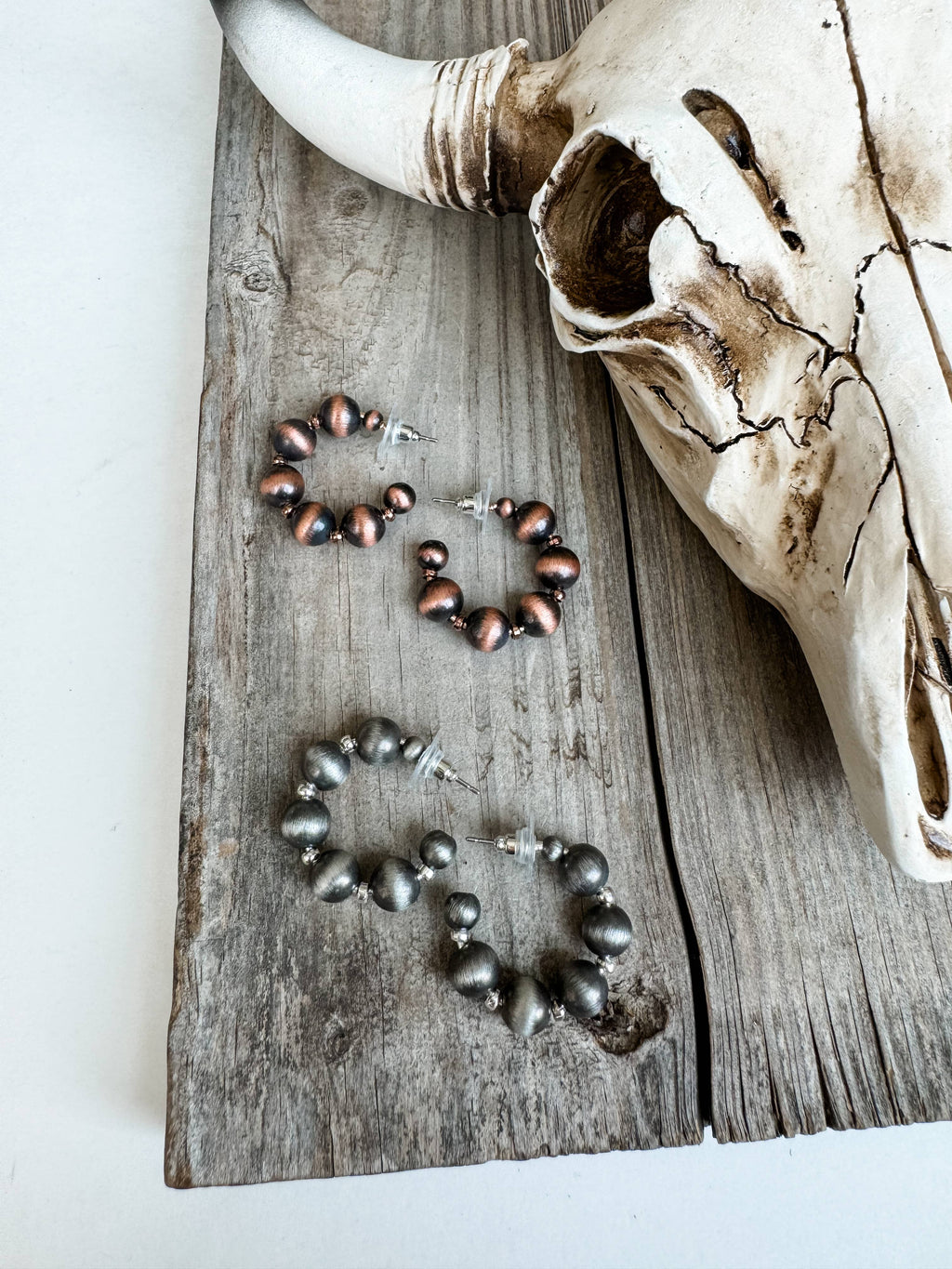 1” Mini Navajo Pearl Hoops Earrings