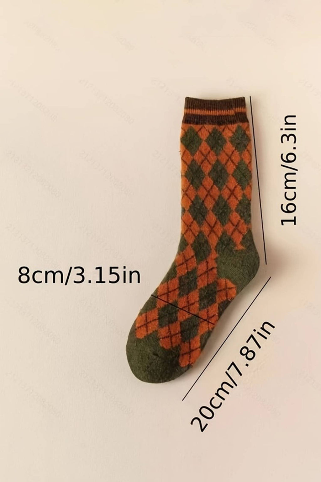 Grip Geometric Pattern Combed Cotton Socks