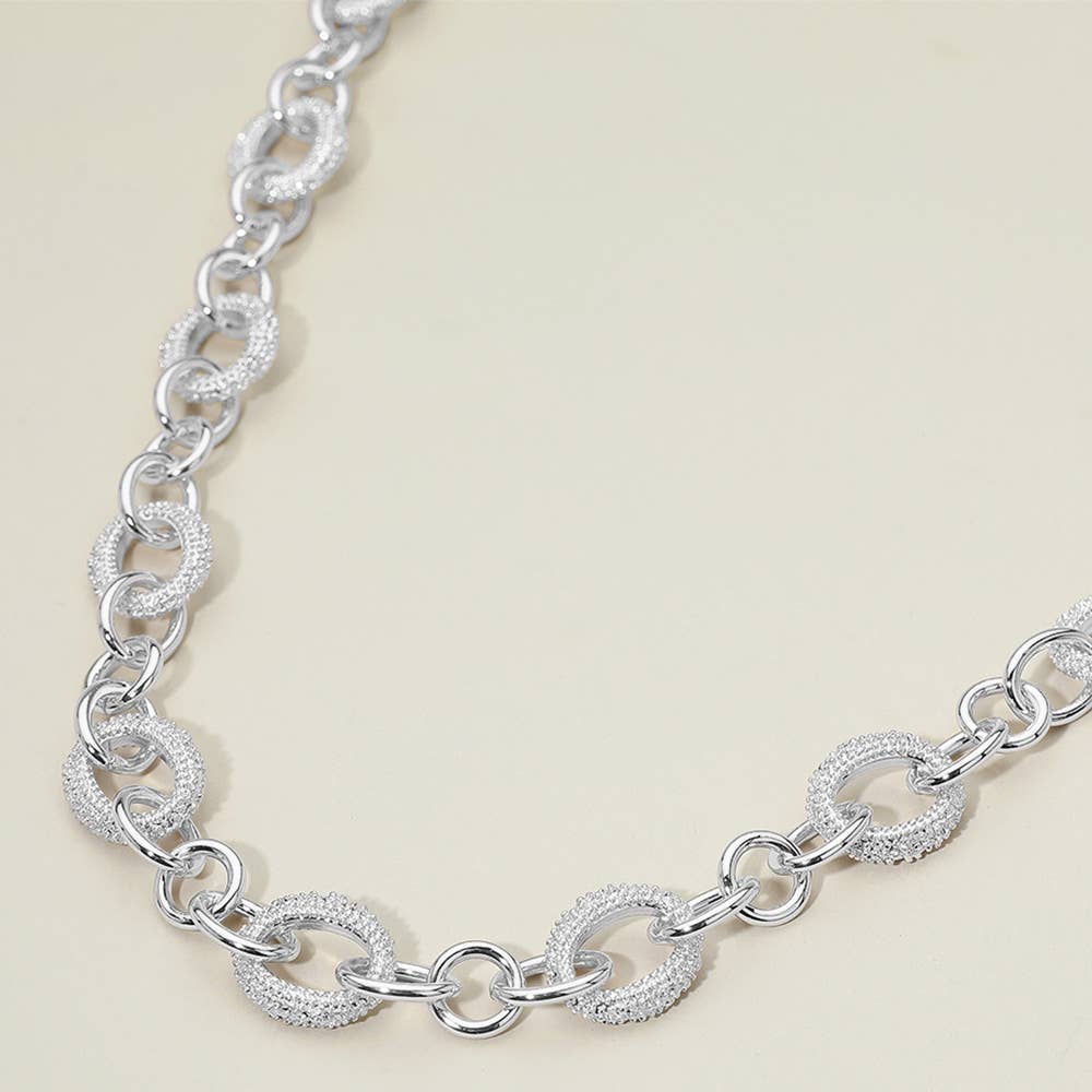 Chunky Textured Link Chain Necklace