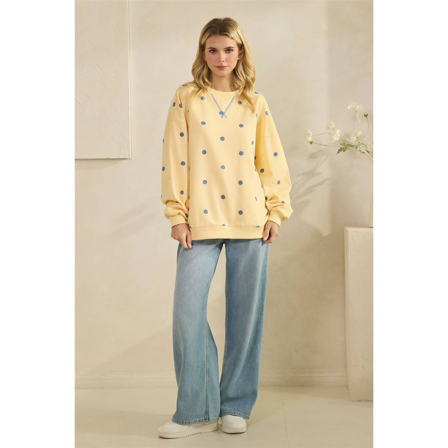 Polka Dot French Terry Top