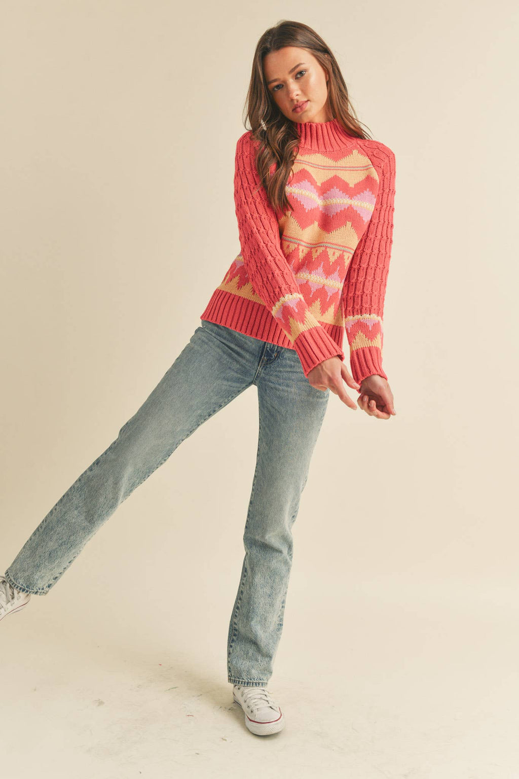 FAIR ISLE TURTLENECK SWEATER
