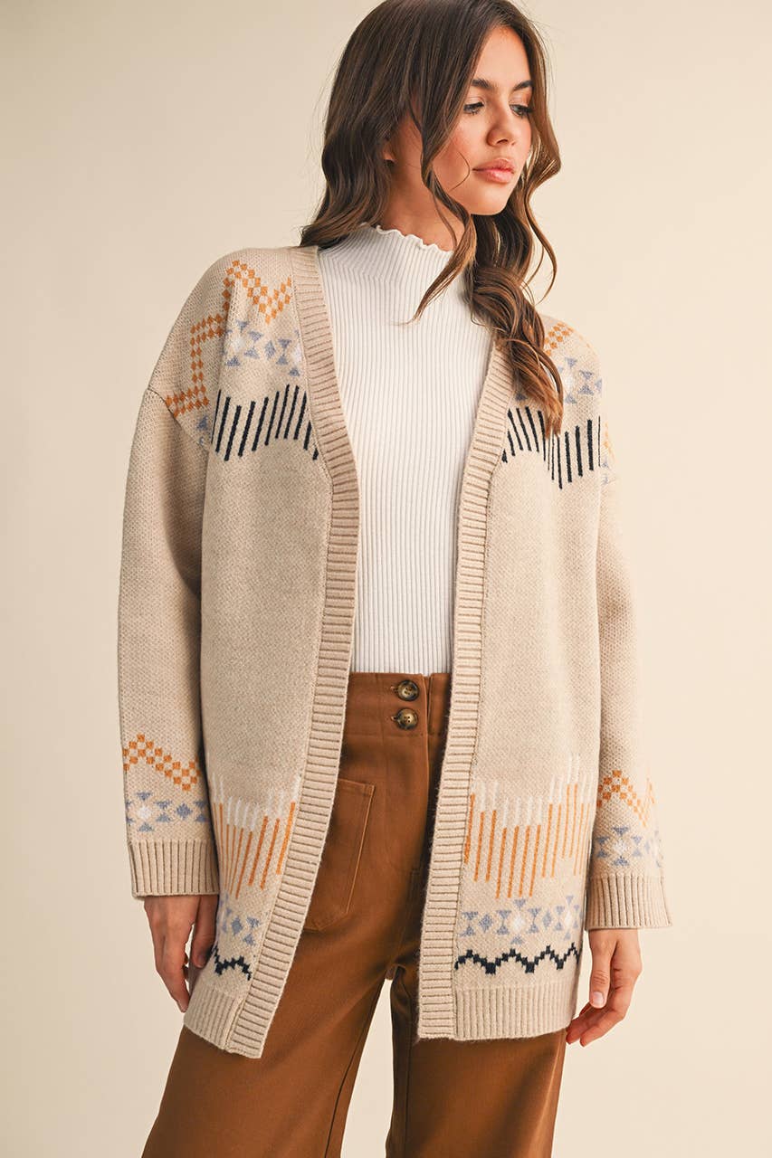 WESTERN MOTIF SWEATER CARDIGAN