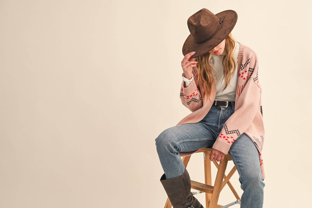 WESTERN MOTIF SWEATER CARDIGAN
