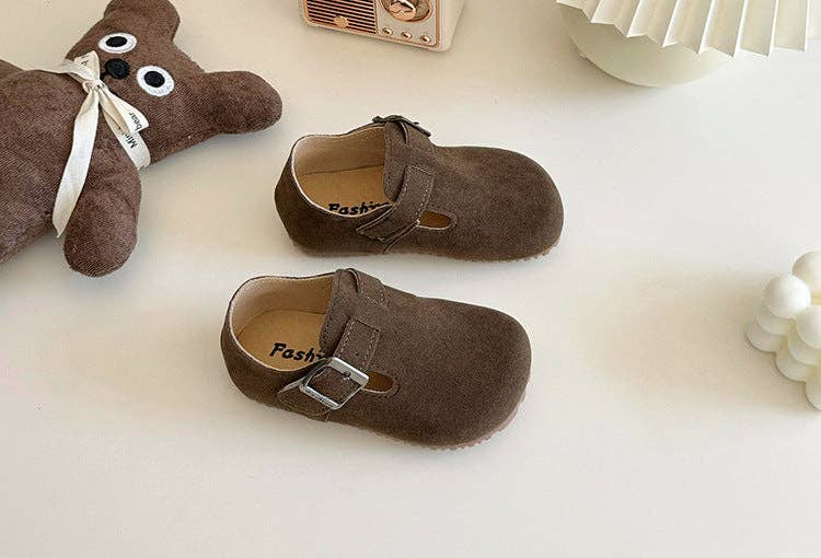 Fall Suede Buckle Kids Shoes Slip-On Loafers