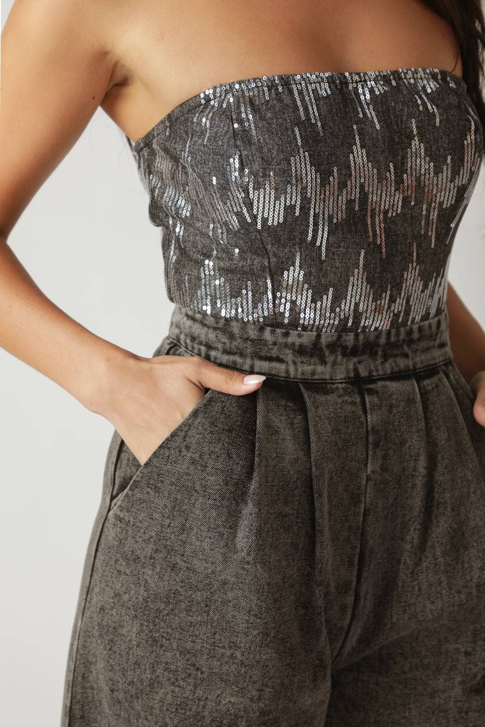 A washed denim jumpsuit - IP8658