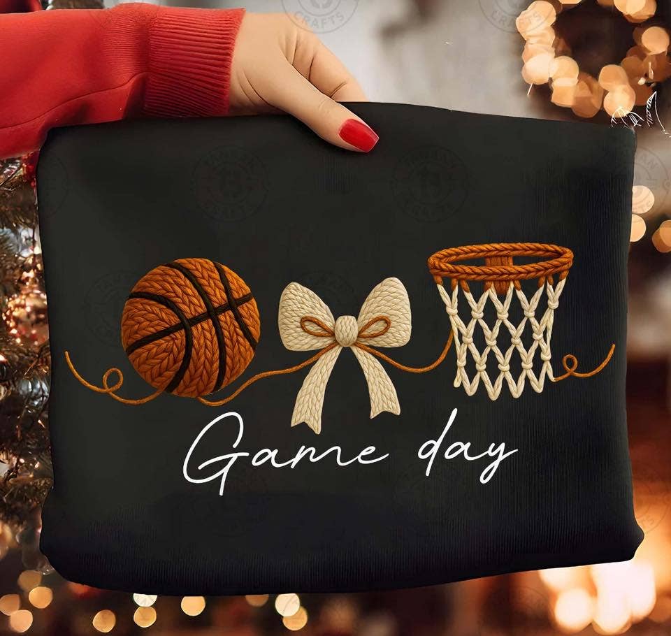 Basketball Game Day Womens Apparel Graphic Sweatshirt Faux