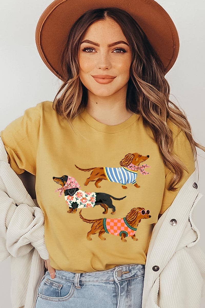 Stylish Dachshunds Graphic Tee