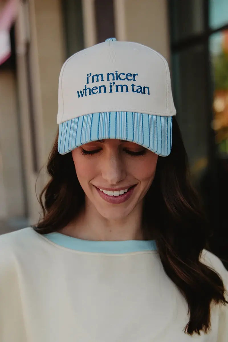 I'm Nicer When I'm Tan Two-Toned Vintage Hats Grad Gift Idea