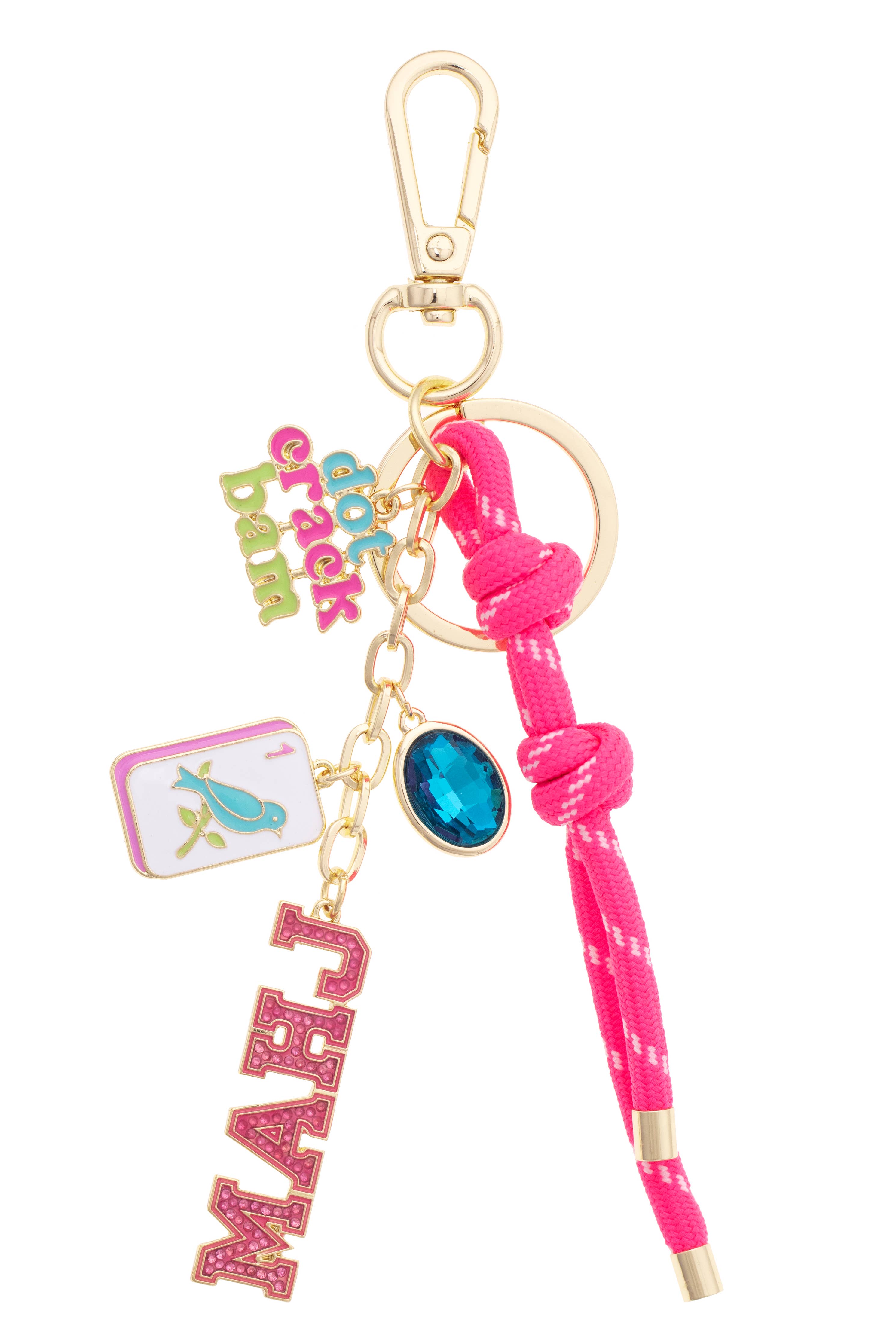 MAHJ Paracord Cluster Bag Charm in Fuchsia