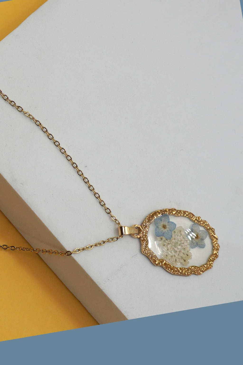 18K STAINLESS STEEL TARNISH FREE FLOWER NECKLACE