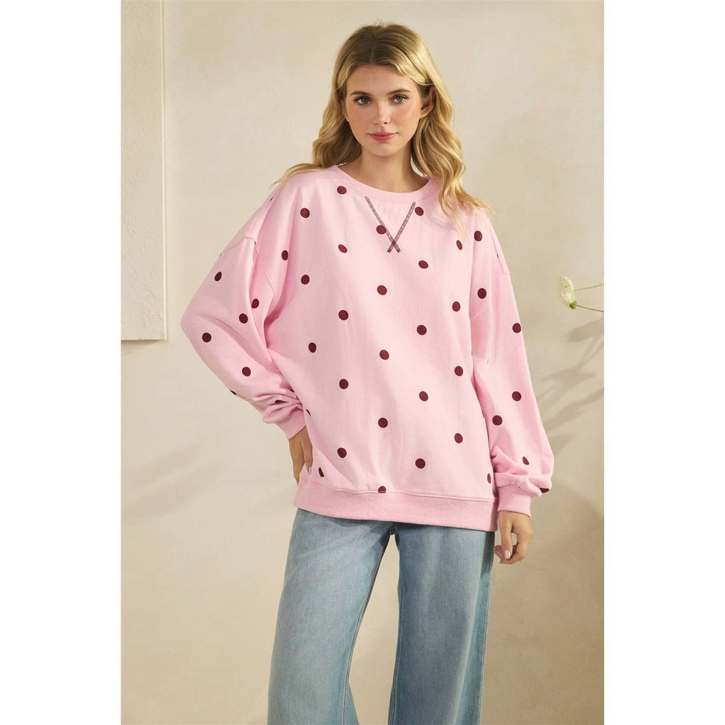 Polka Dot French Terry Top
