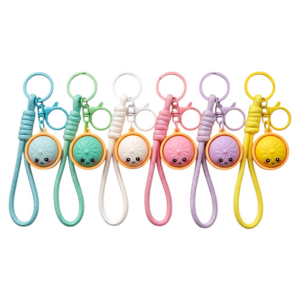 12PCS - Cute Bao Bun Dumpling Bag Charm Keychains