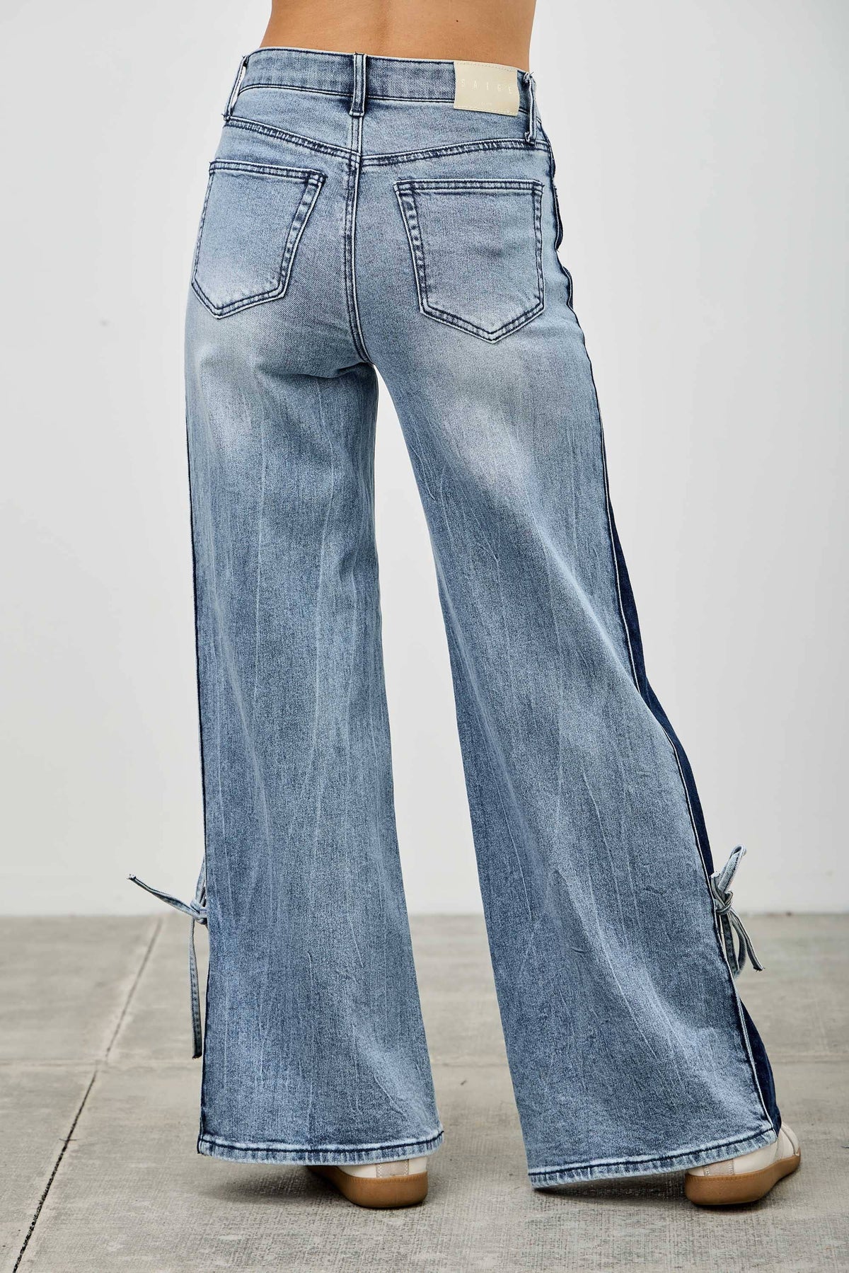 P8124ML-HIGH RISE CONTRAST WIDE LEG WITH RIBBON TIE (Copy)