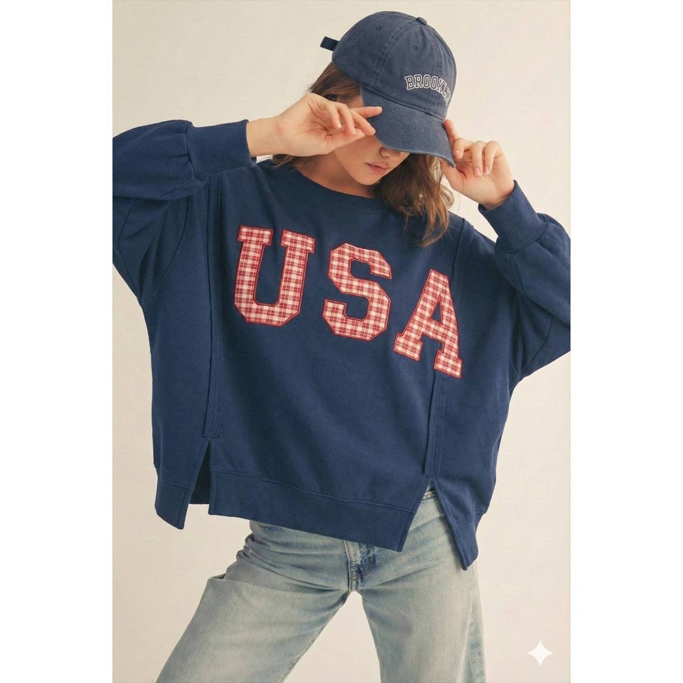 4th Of July Patch Beloved Pullover Sweatshirt