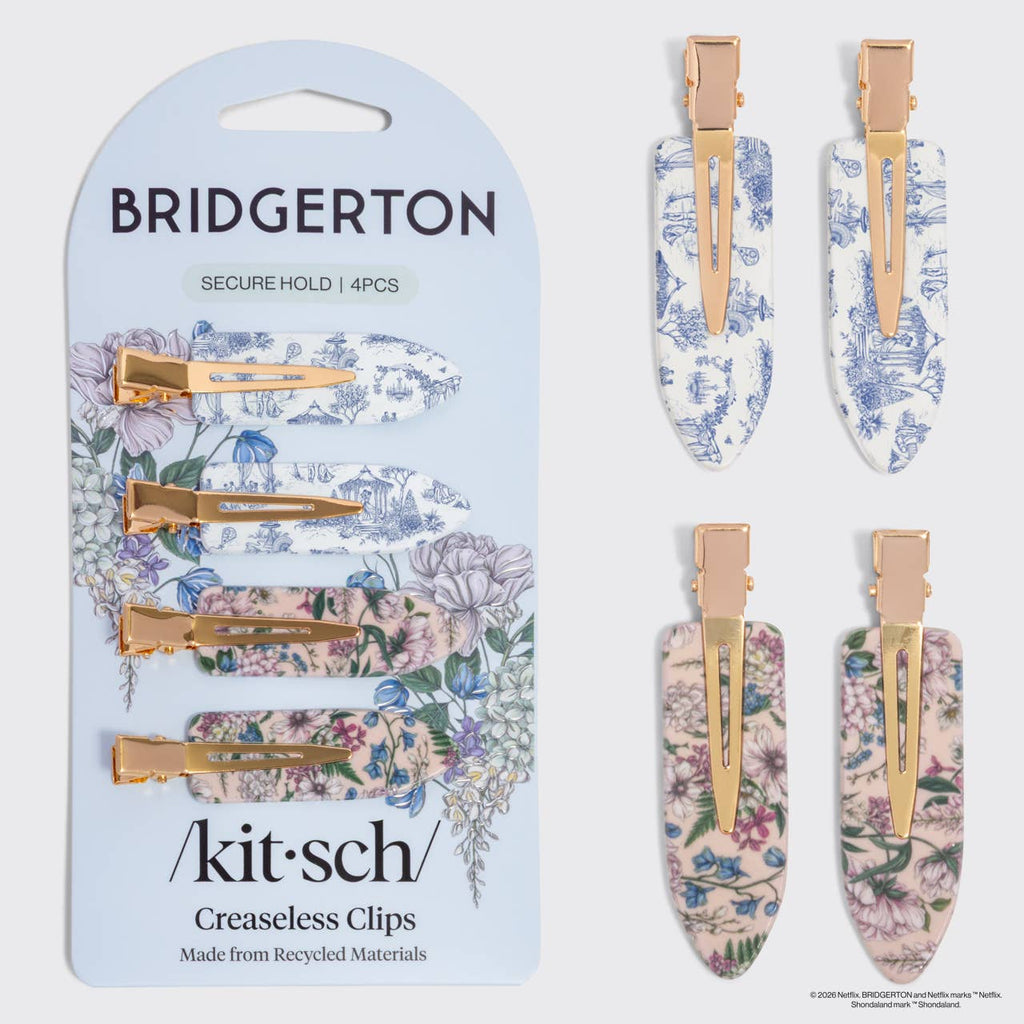 Bridgerton x Kitsch Creaseless Clips in Toile in Bloom