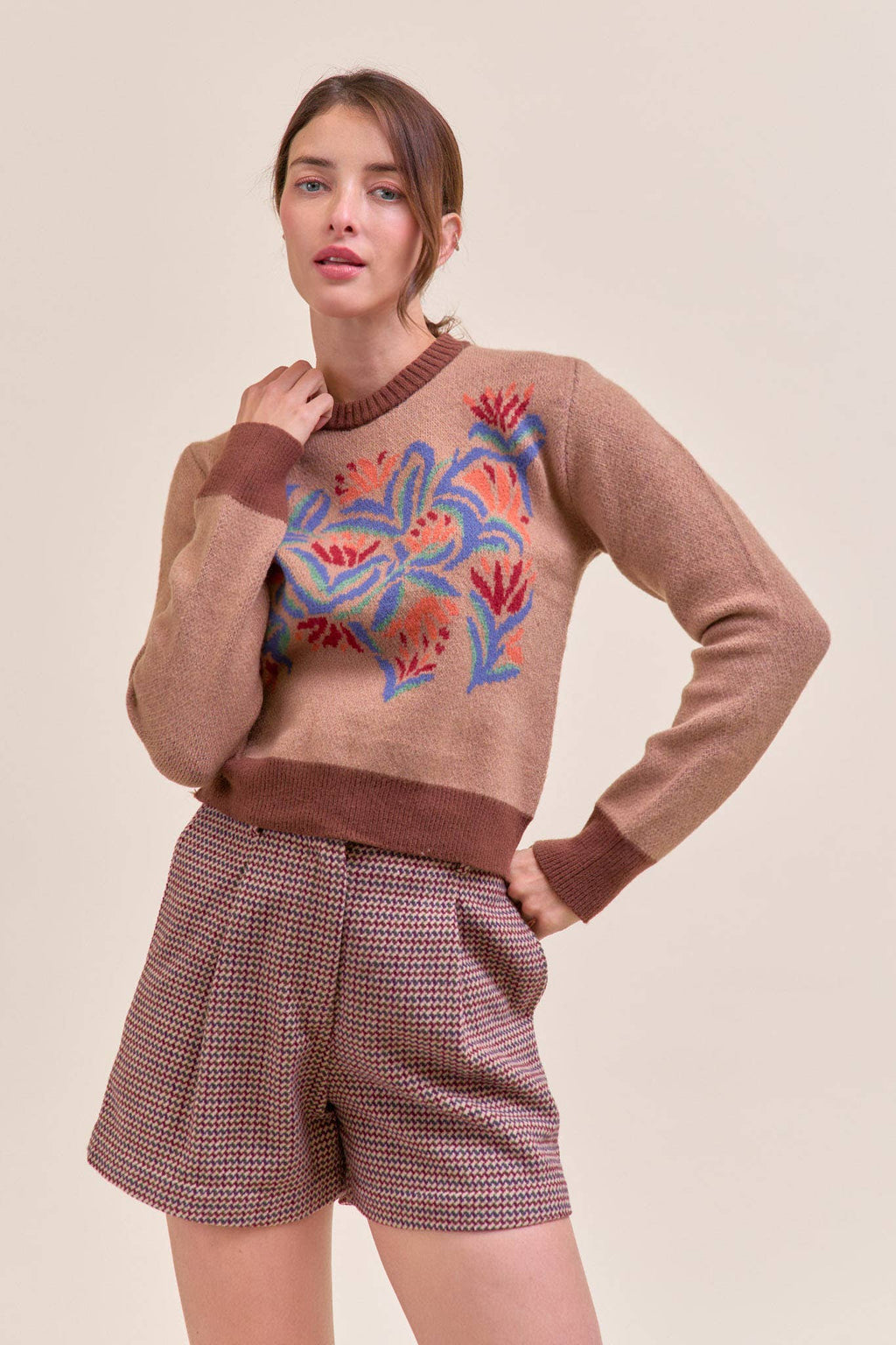 FLORAL KNIT SWEATER