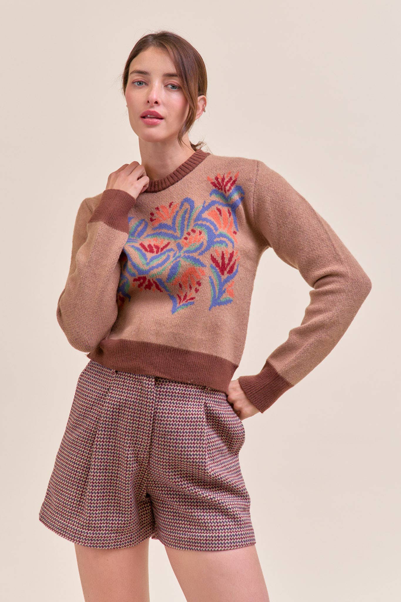 FLORAL KNIT SWEATER