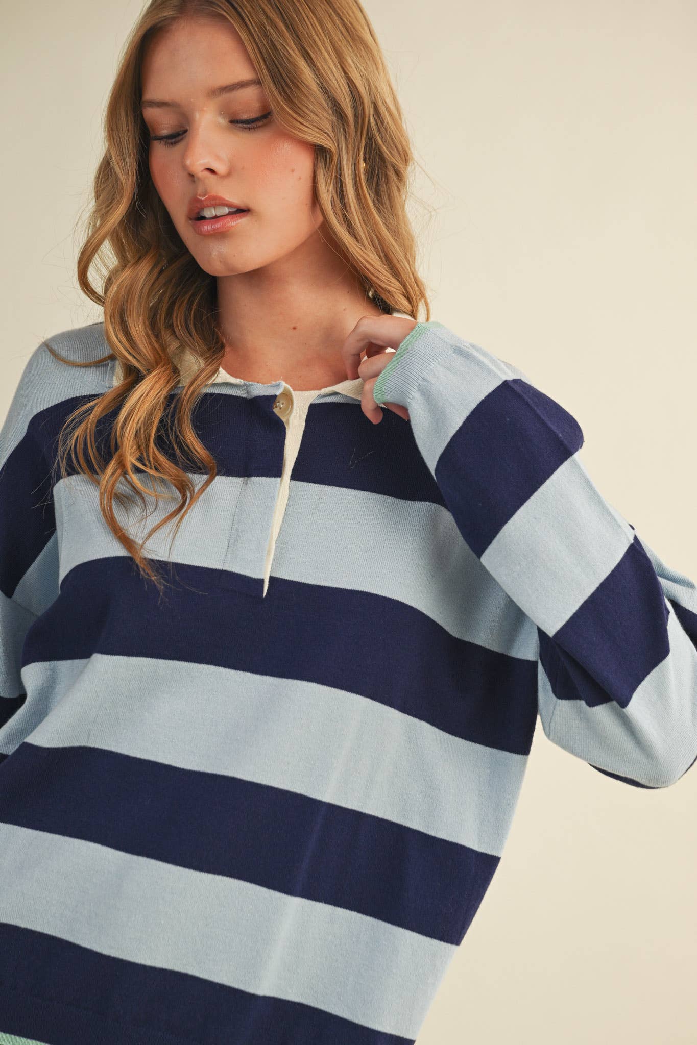 STRIPED RUGBY SWEATER