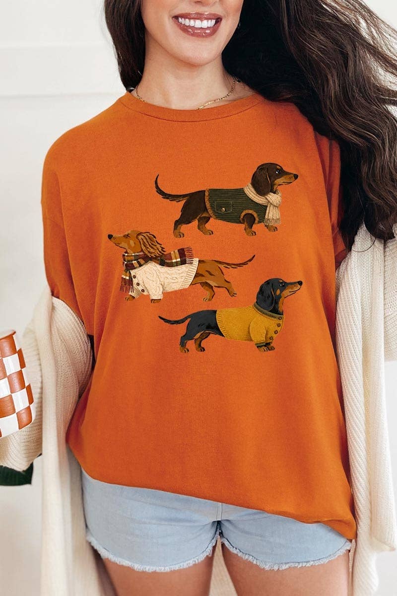Dachshund Trio Graphic Heavy Cotton Tee