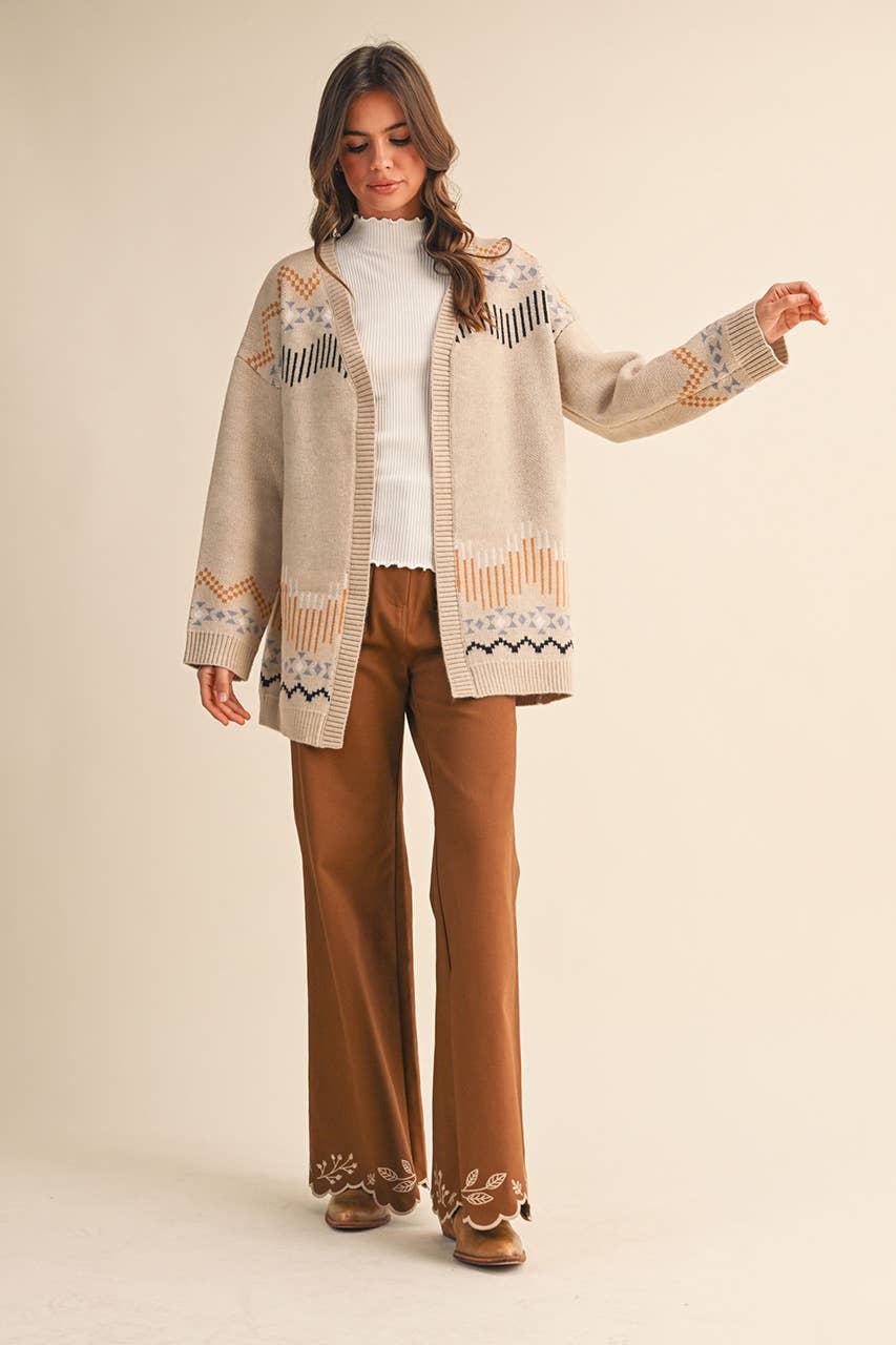 WESTERN MOTIF SWEATER CARDIGAN