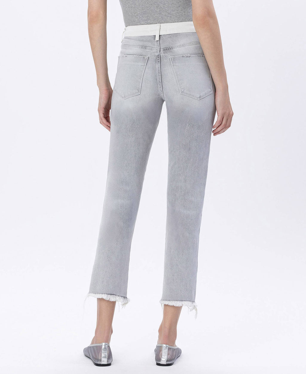 Flying Monkey Super High-Rise Split 2-Tone Mom Jeans
