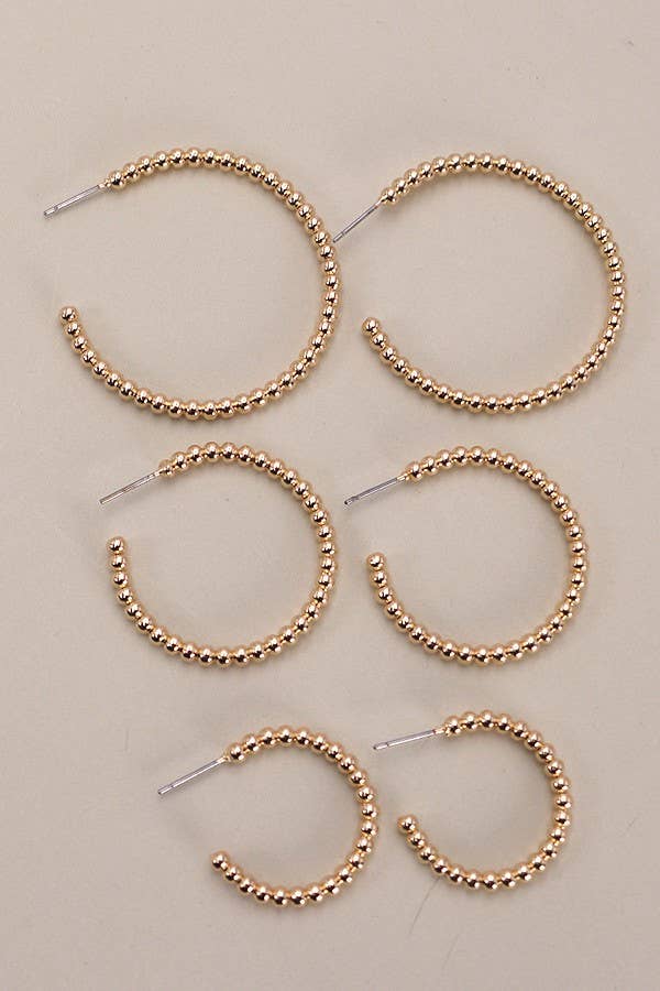 Gold hoop earrings - 3 pack