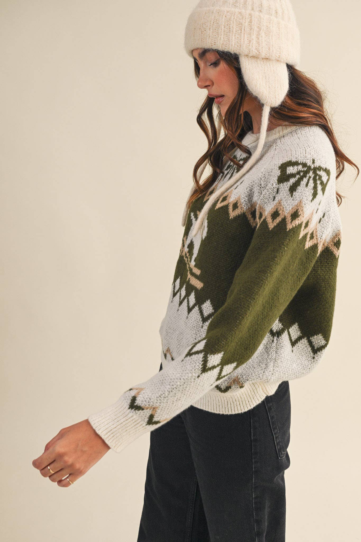DOG MOTIF SWEATER PULLOVER
