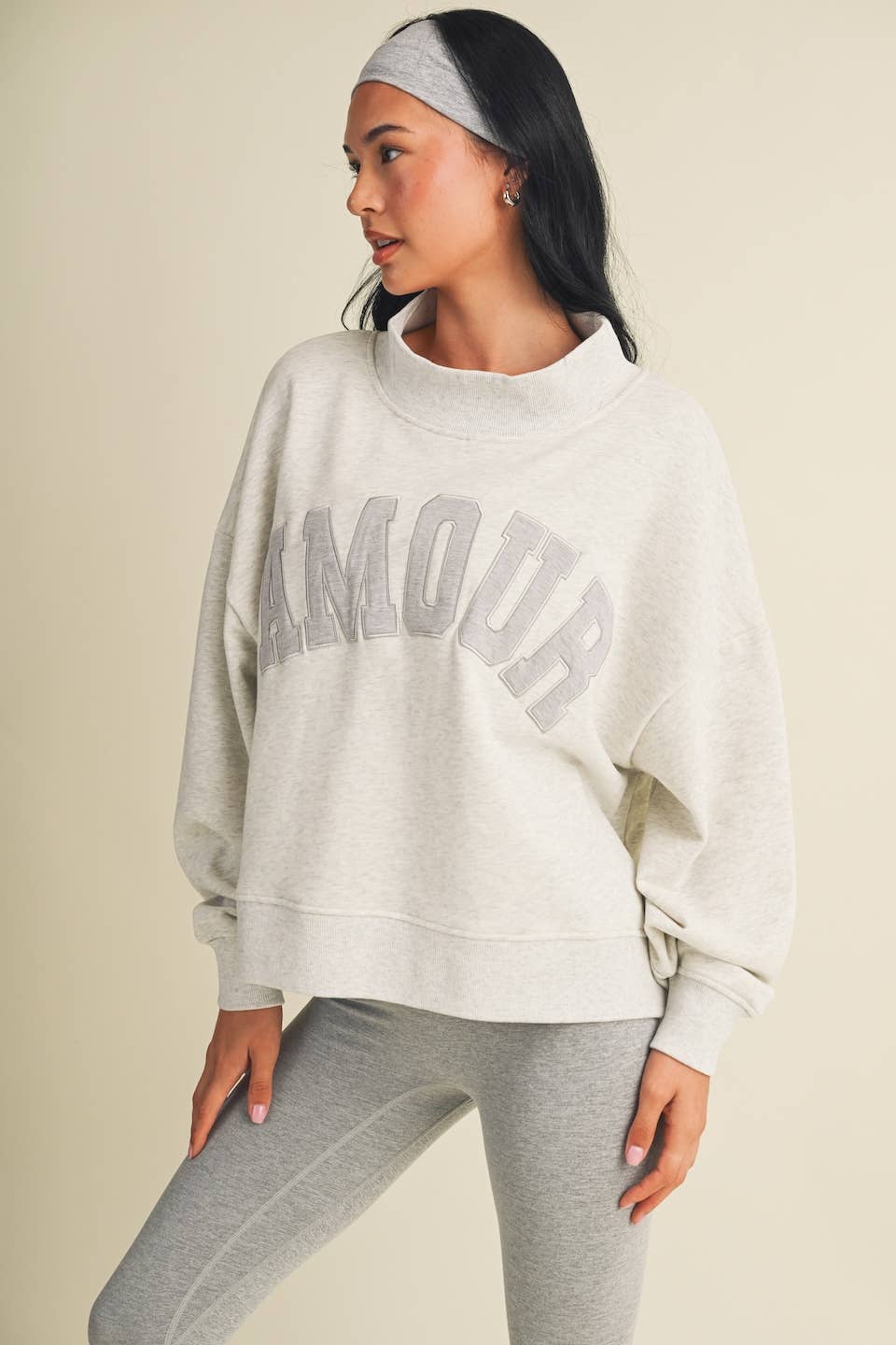 Amour Oversized Mock Neck Sweatshirt