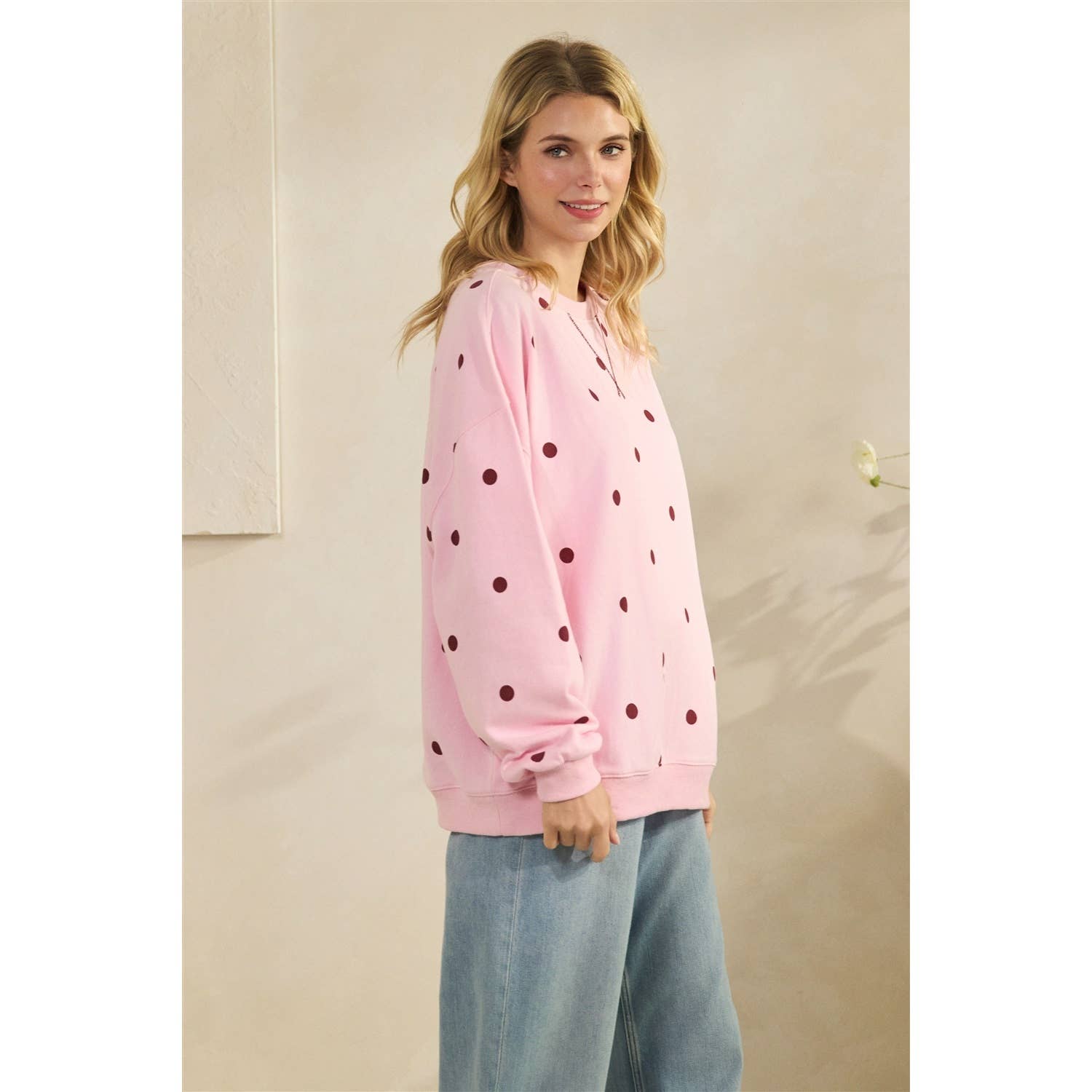 Polka Dot French Terry Top
