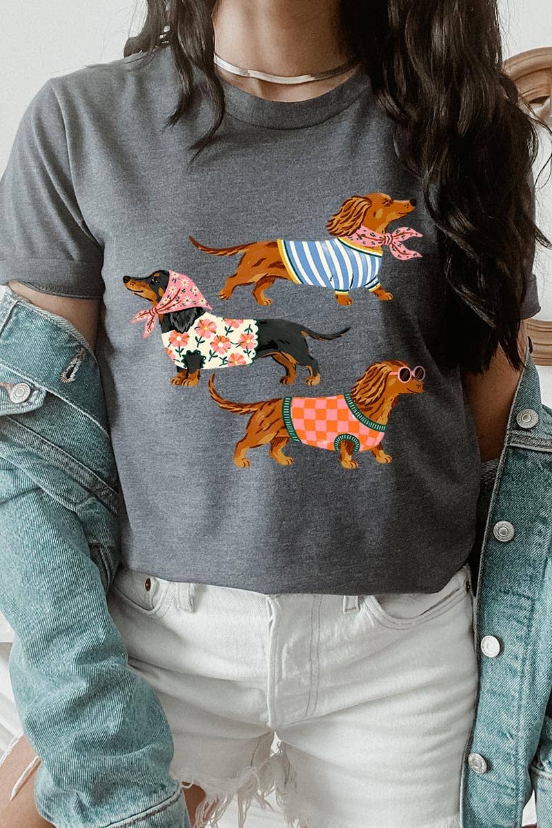Stylish Dachshunds Graphic Tee