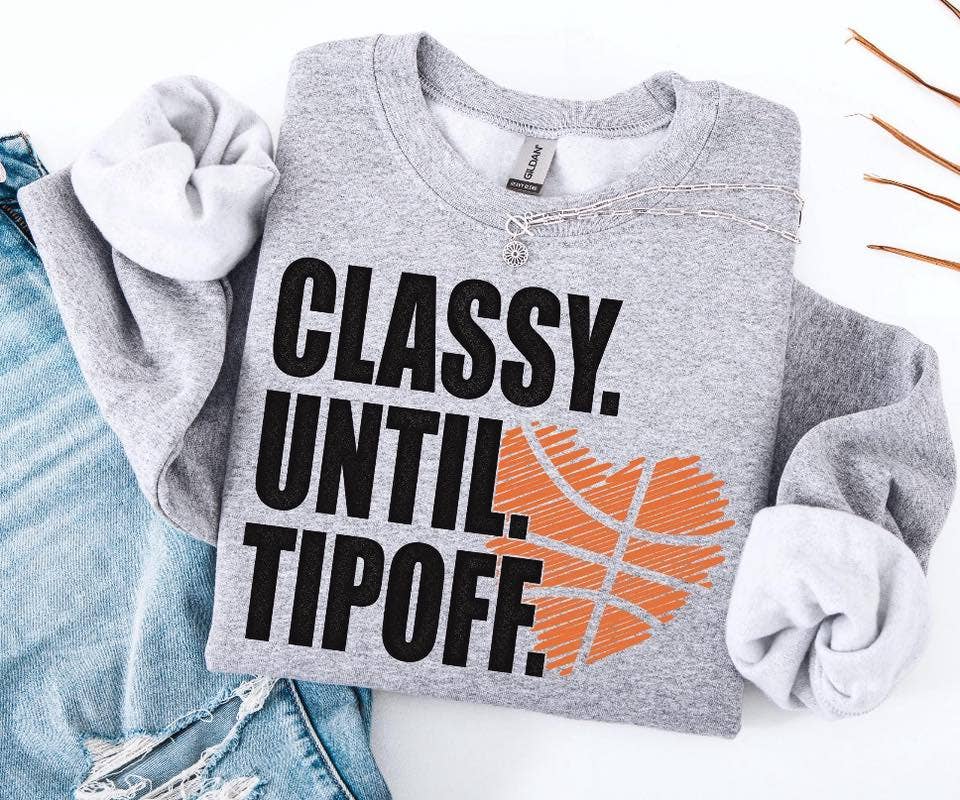 WS Classy Until Tipoff Graphic Sweatshirt Basketball Womens