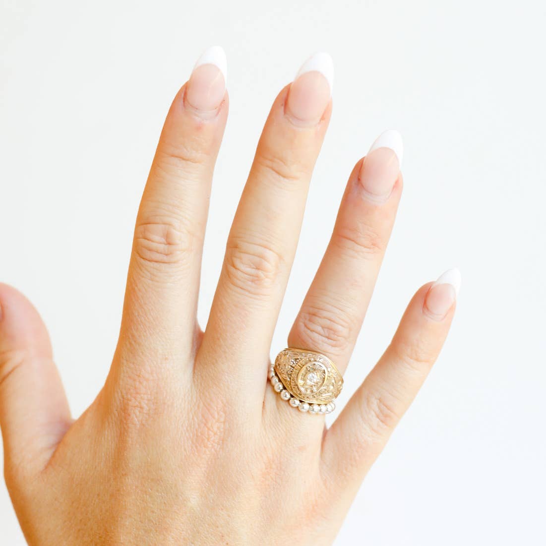 Lauren Beaded Band in Silver