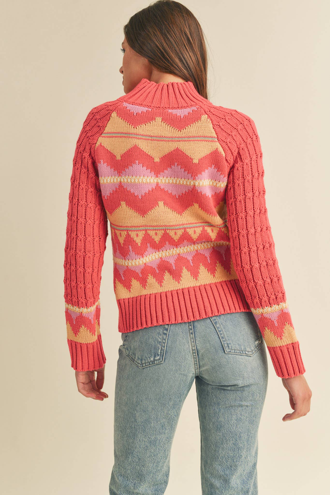 FAIR ISLE TURTLENECK SWEATER