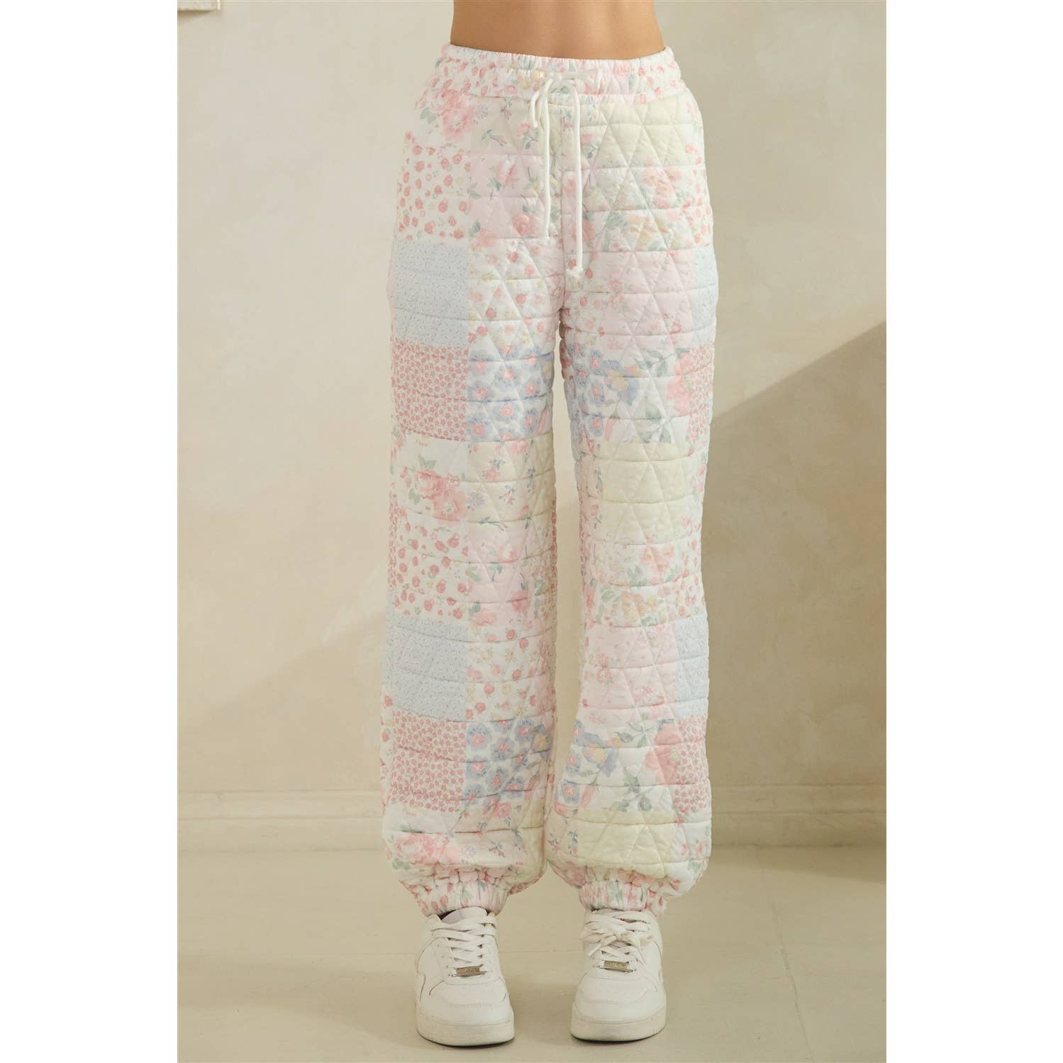 Floral textured lounge pants
