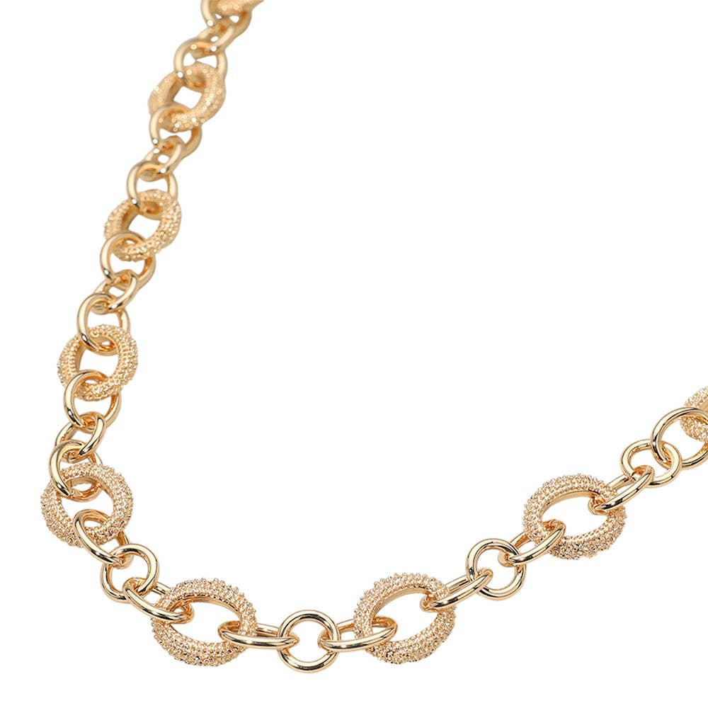 Chunky Textured Link Chain Necklace