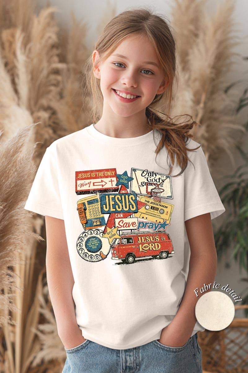 Jesus Save Collage Kids Graphic Heavy Cotton Tee
