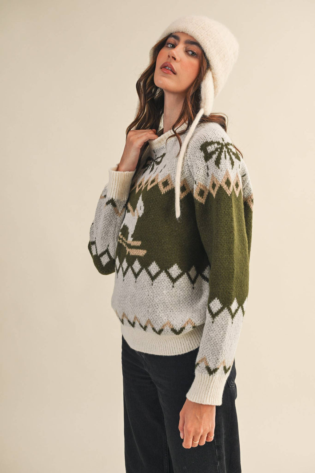 DOG MOTIF SWEATER PULLOVER