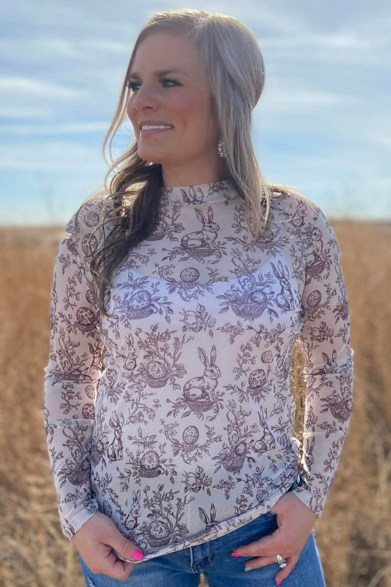 Cottontail Garden Mesh Top