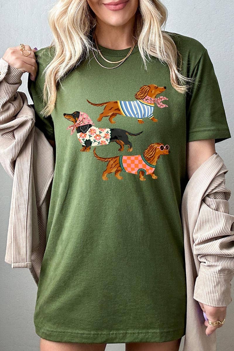 Stylish Dachshunds Graphic Tee