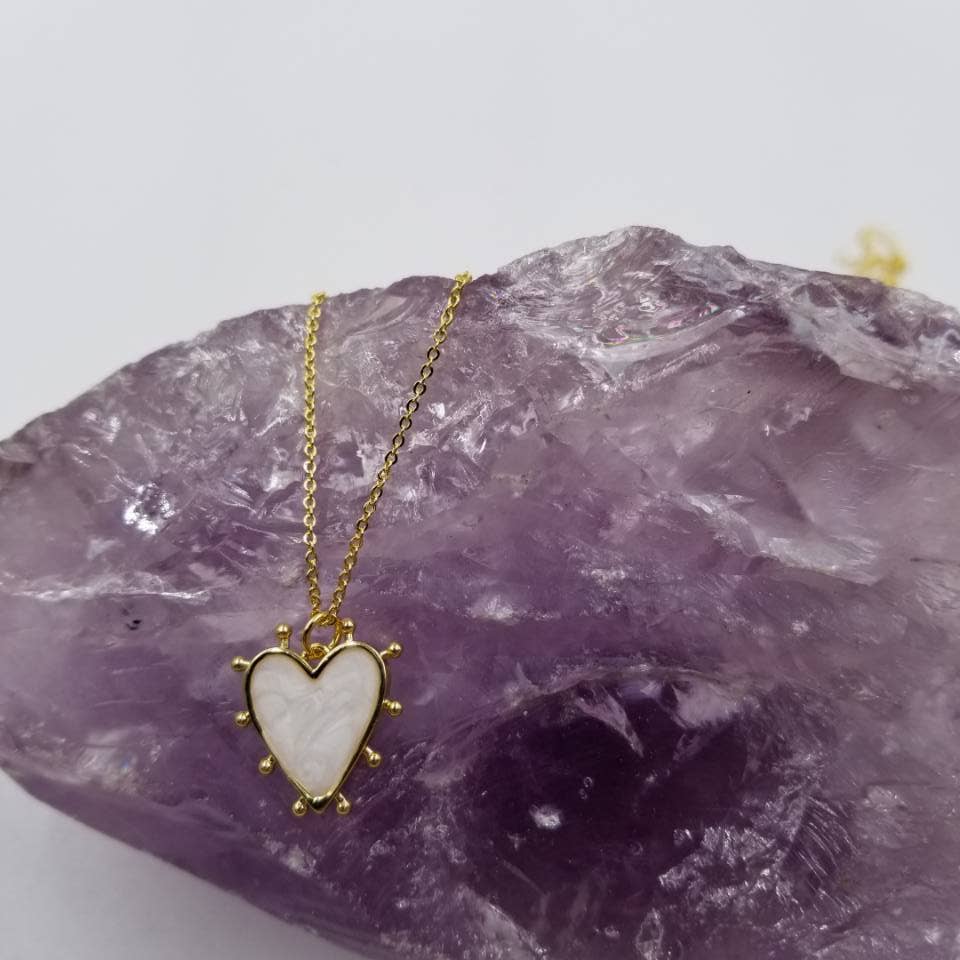 Beaded Colorful Heart Necklace