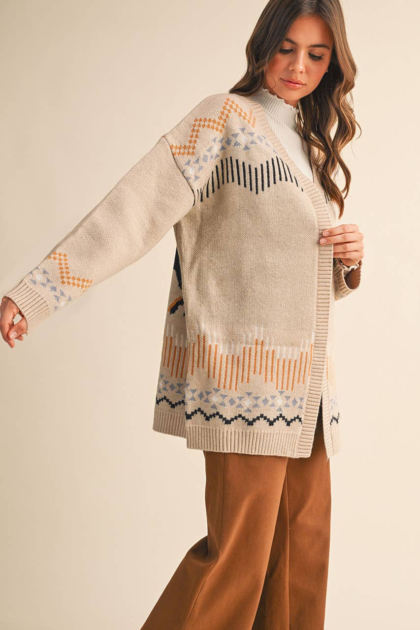 WESTERN MOTIF SWEATER CARDIGAN