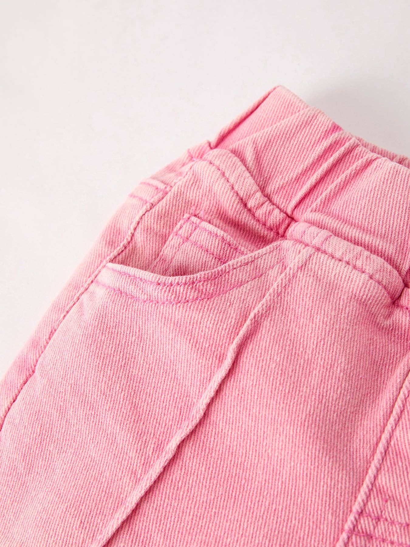 Pink Flared Elastic Jeans Denim pant