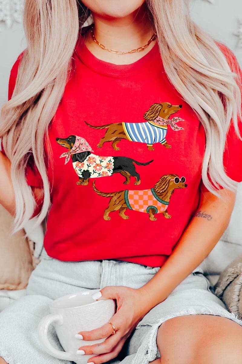 Stylish Dachshunds Graphic Tee