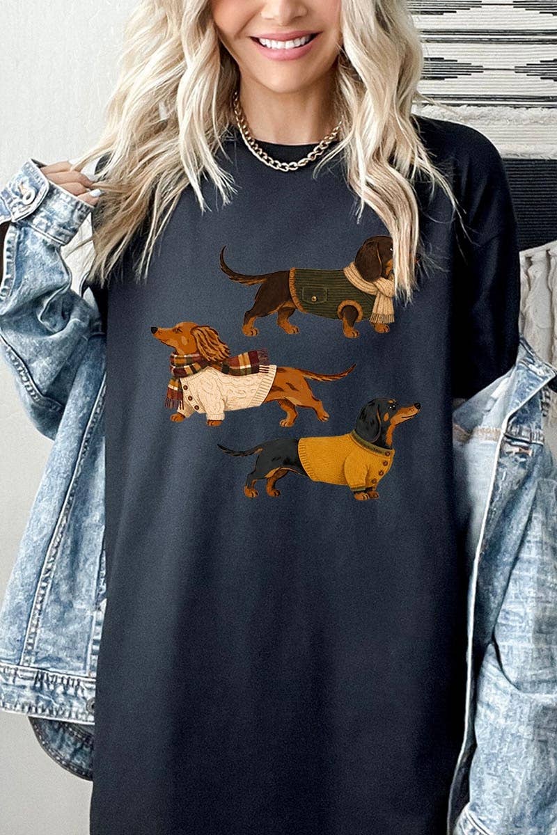 Dachshund Trio Graphic Heavy Cotton Tee
