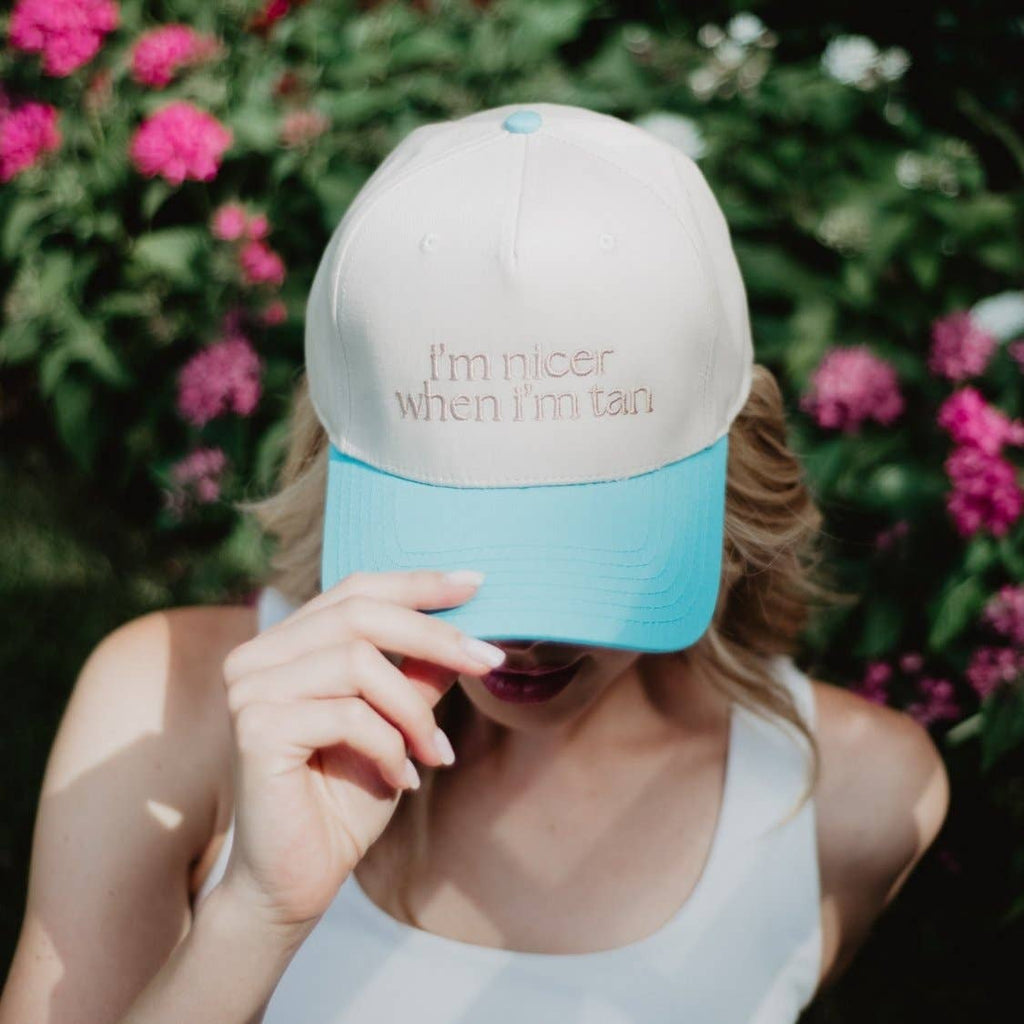I'm Nicer When I'm Tan Two-Toned Vintage Hats Grad Gift Idea